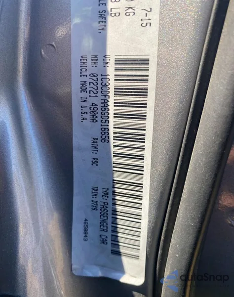 2016 Dodge Dart Se z USA, uszkodzony, nr VIN 1C3CDFAA6GD516656